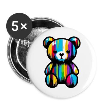 Orso Orsacchiotto Teddybär - Buttons groß 56 mm (5er Pack) - Weiß - Vorne