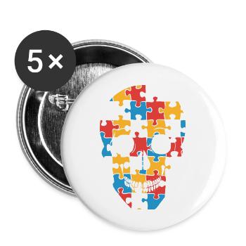 Puzzkull - Buttons large 2.2''/56 mm (5-pack) - white - Front