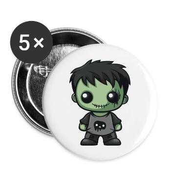 Zombie Halloween Comic - Buttons groß 56 mm (5er Pack) - Weiß - Vorne