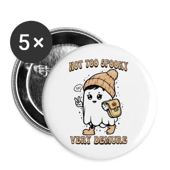 Not Too Spooky Very Demure Ghost - Buttons large 2.2''/56 mm (5-pack) - white - Front