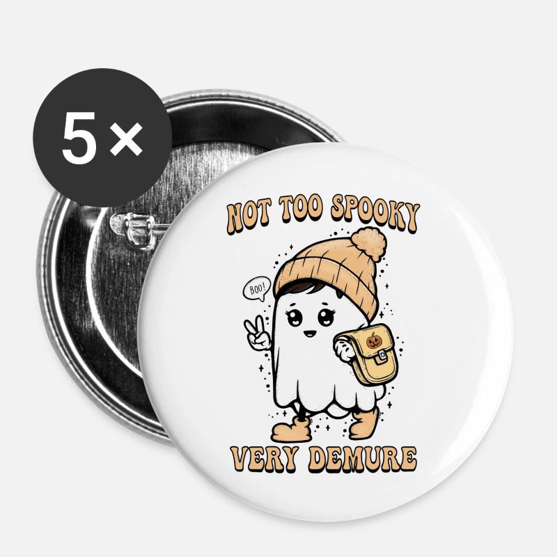 Not Too Spooky Very Demure Ghost - Buttons large 2.2''/56 mm (5-pack) - white