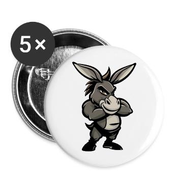 esel comic - Buttons groß 56 mm (5er Pack) - Weiß - Vorne