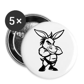 esel comic - Buttons groß 56 mm (5er Pack) - Weiß - Vorne