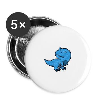Rex Blue Cute - Buttons groß 56 mm (5er Pack) - Weiß - Vorne