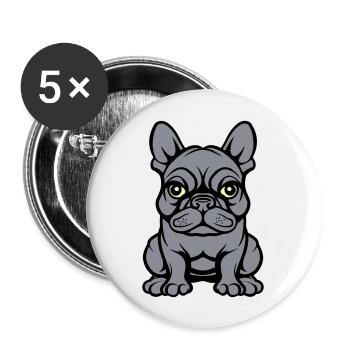 Bulldogg Dog Comic - Buttons large 2.2''/56 mm (5-pack) - white - Front