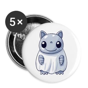 Armadillo Halloween Comic Ghost - Lot de 5 grands badges (56 mm) - blanc - Devant