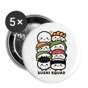 Suchi squad - Buttons large 2.2''/56 mm (5-pack) - white - Front