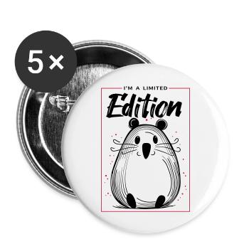 I am a limited edition - Buttons groß 56 mm (5er Pack) - Weiß - Vorne
