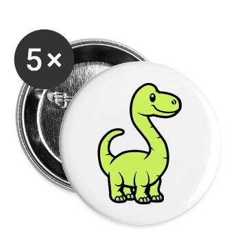 Dinosaur Brontosaurus Comic - Buttons large 2.2''/56 mm (5-pack) - white - Front