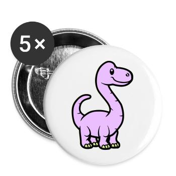 Dinosaurier Brontosaurus Comic - Buttons groß 56 mm (5er Pack) - Weiß - Vorne