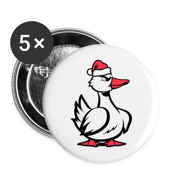 Noël de la bande dessinée de canard - Lot de 5 grands badges (56 mm) - blanc - Devant