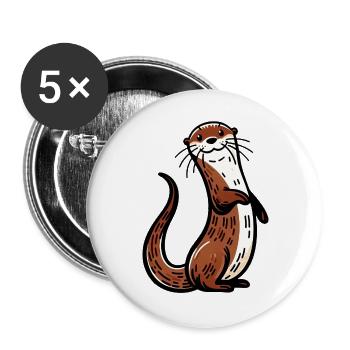 Otter - Buttons groß 56 mm (5er Pack) - Weiß - Vorne