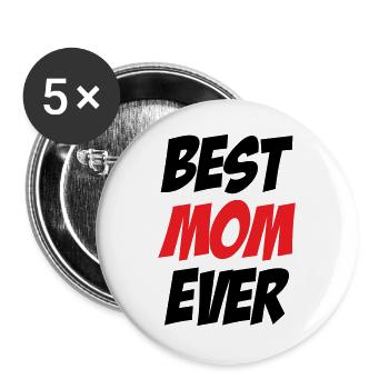 Best Mom - Mother's Day - Buttons large 2.2''/56 mm (5-pack) - white - Front