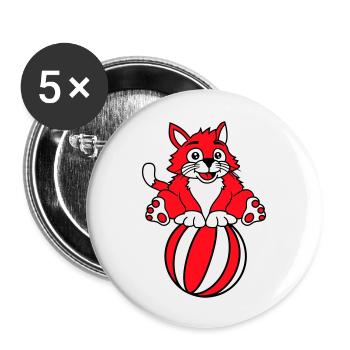Circus Cat Jeu de ballon de plage équilibré Fun Fun - Lot de 5 grands badges (56 mm) - blanc - Devant