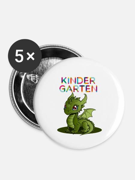 Hello Kindergarten - Buttons groß 56 mm (5er Pack) - Weiß