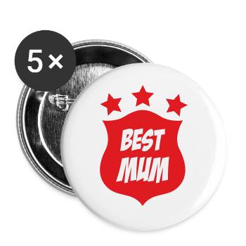 Best Mom - Mother's Day - Buttons large 2.2''/56 mm (5-pack) - white - Front