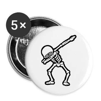 cool skull dabbing 01 - Buttons groß 56 mm (5er Pack) - Weiß - Vorne
