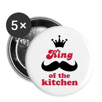 Tablier de cuisine avec dicton amusant - Lot de 5 grands badges (56 mm) - blanc - Devant