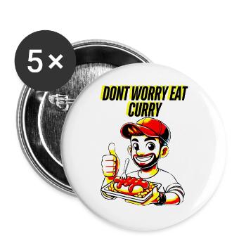 Curry love and everything will be fine - Buttons large 2.2''/56 mm (5-pack) - white - Front