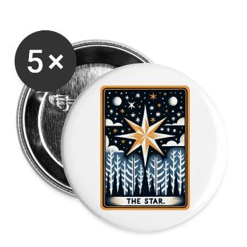 L’étoile - Lot de 5 grands badges (56 mm) - blanc - Devant