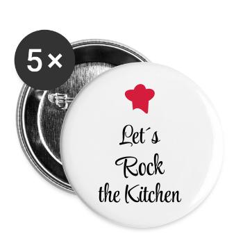 Vibrons la cuisine - Lot de 5 grands badges (56 mm) - blanc - Devant
