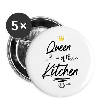 Tablier de cuisine amusant pour les femmes - Lot de 5 grands badges (56 mm) - blanc - Devant