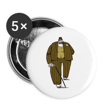 poirot - Lot de 5 grands badges (56 mm) - blanc - Devant
