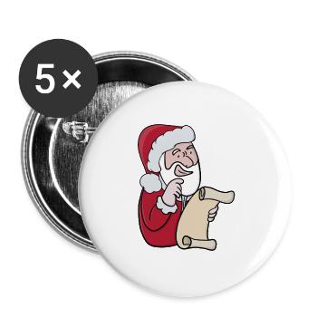 Santa's Naughty or Nice List - Buttons large 2.2''/56 mm (5-pack) - white - Front