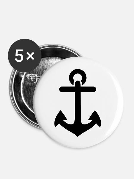 Anker - Buttons groß 56 mm (5er Pack) - Weiß