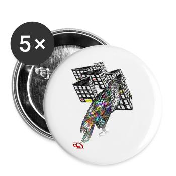 T-shirt de créateur ORIGINAL PAUKNER GRNA - Lot de 5 grands badges (56 mm) - blanc - Devant