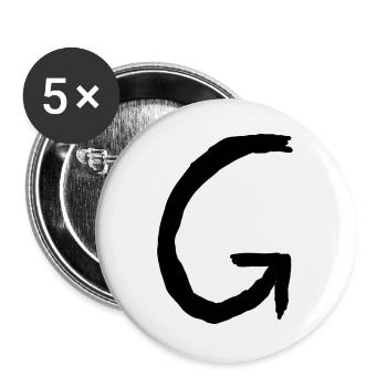 Buchstaben G - Buttons groß 56 mm (5er Pack) - Weiß - Vorne