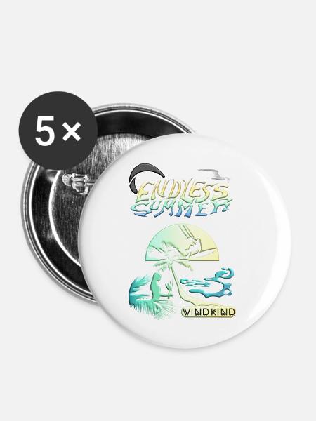 Endlos Sommer - Buttons groß 56 mm (5er Pack) - Weiß