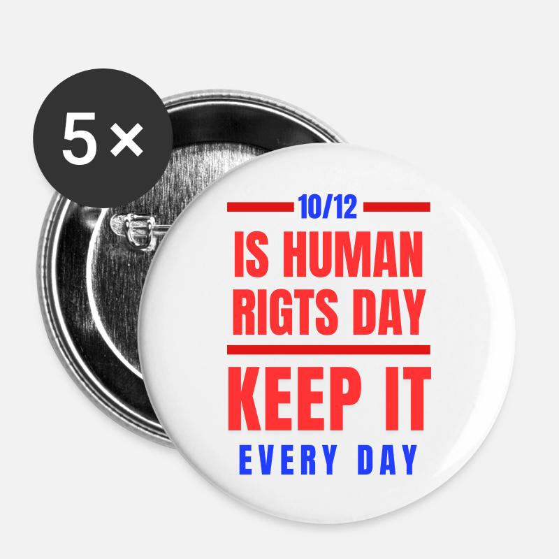 10/12 Human rights - Buttons large 2.2''/56 mm (5-pack) - white