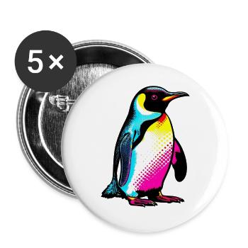 Penguin - Buttons large 2.2''/56 mm (5-pack) - white - Front