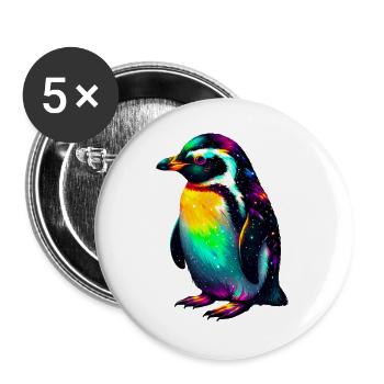 Pinguin - Buttons groß 56 mm (5er Pack) - Weiß - Vorne