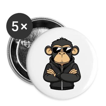 Bande dessinée Singe - Lot de 5 grands badges (56 mm) - blanc - Devant