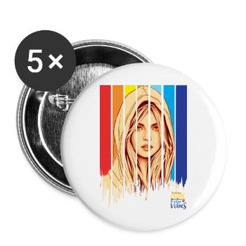 Positive, positive mind vibes life - Buttons large 2.2''/56 mm (5-pack) - white - Front