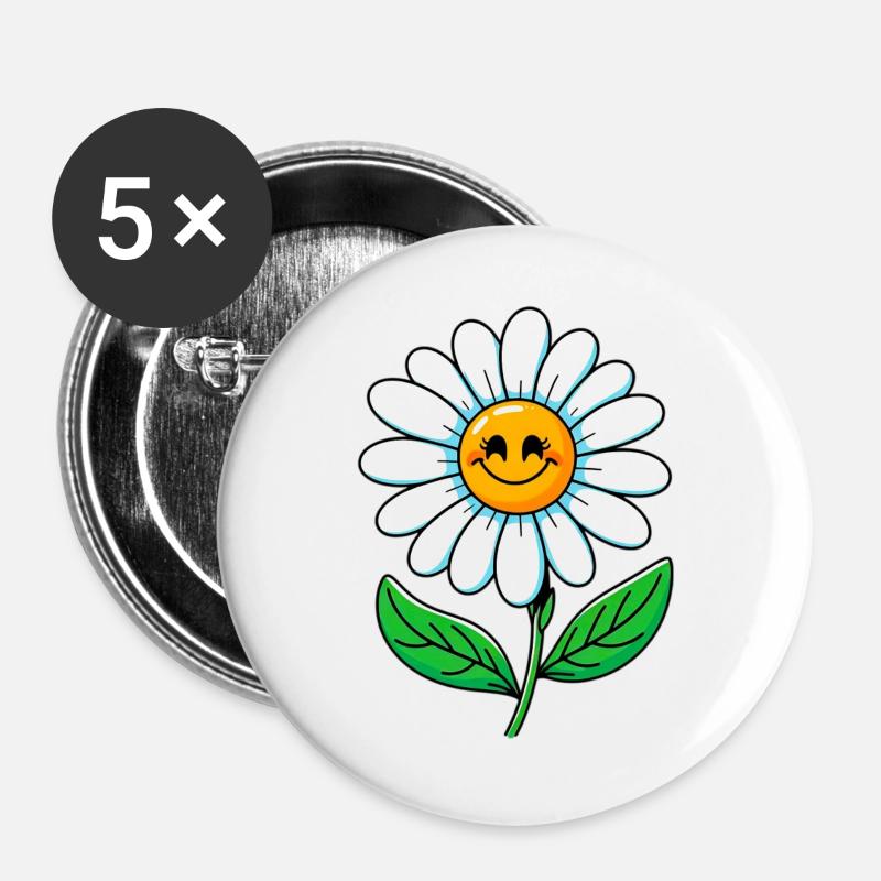 Daisy - Buttons large 2.2''/56 mm (5-pack) - white