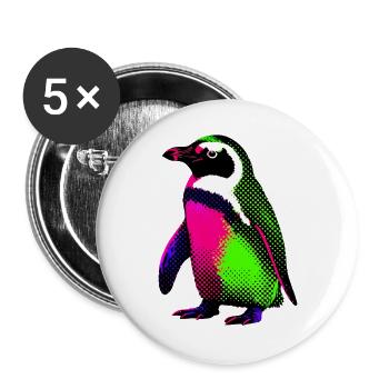 Pingouin - Lot de 5 grands badges (56 mm) - blanc - Devant