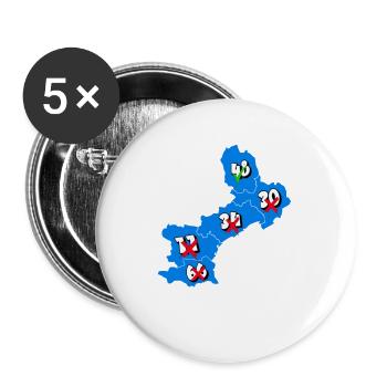 Languedoc Roussillon Region - Buttons large 2.2''/56 mm (5-pack) - white - Front