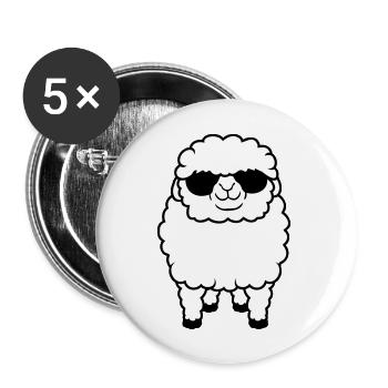 Sheep Sunglasses Party Sheep Lamb Cute Cool - Buttons large 2.2''/56 mm (5-pack) - white - Front