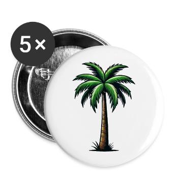 palme - Buttons groß 56 mm (5er Pack) - Weiß - Vorne