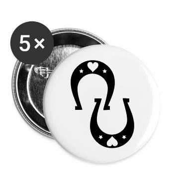 coeur en fer à cheval 2 - Lot de 5 grands badges (56 mm) - blanc - Devant