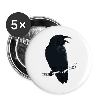 Black Raven - Buttons large 2.2''/56 mm (5-pack) - white - Front