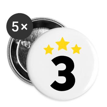 3 Year Star - 3rd Anniversary Gift - Buttons large 2.2''/56 mm (5-pack) - white - Front