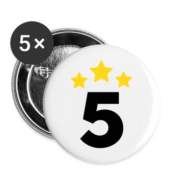 5 Year Star - 5th Anniversary Gift - Buttons large 2.2''/56 mm (5-pack) - white - Front
