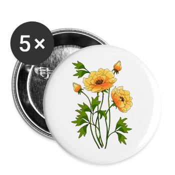 Flowers - Buttons large 2.2''/56 mm (5-pack) - white - Front