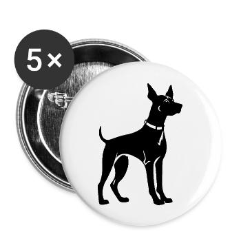 Chien Doberman - Lot de 5 grands badges (56 mm) - blanc - Devant