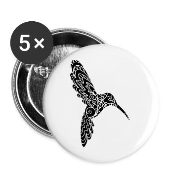 Magischer Kolibri - Buttons groß 56 mm (5er Pack) - Weiß - Vorne