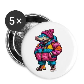 Armadillo Drôle d’Hiver - Lot de 5 grands badges (56 mm) - blanc - Devant